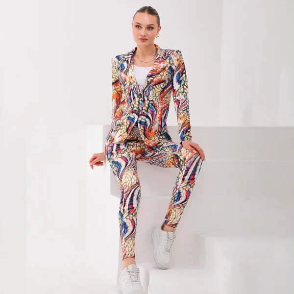 Blazer en broek golfprint